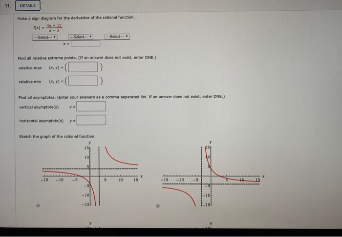 Solved 11. DETAILS Make a sign diagram for the derivative of | Chegg.com