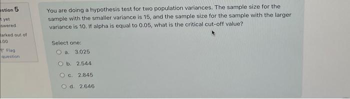 Solved You are doing a hypothesis test for two population | Chegg.com