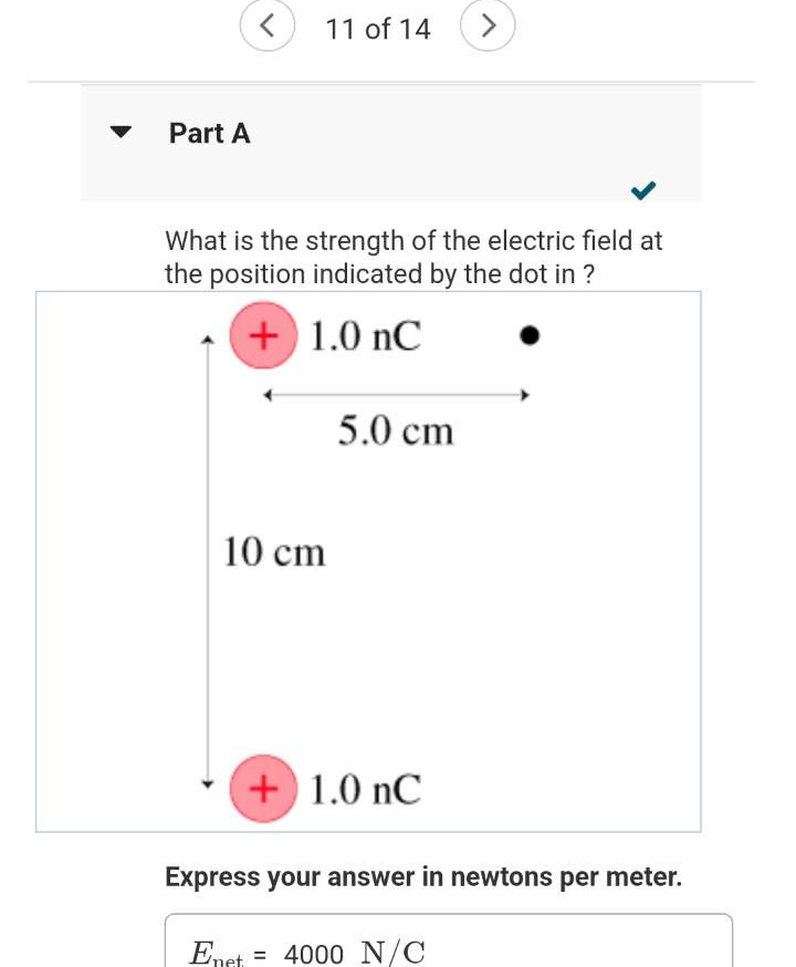 Solved What is the direction of the electric field at that | Chegg.com