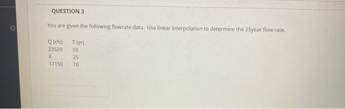 Solved Question 3 You Are Given The Following Flowrate Data Chegg Solved Question 3 You Are Given The Following Flowrate Data Chegg