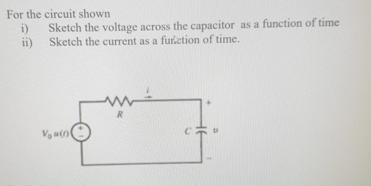 Solved For the circuit shown i) Sketch the voltage across | Chegg.com