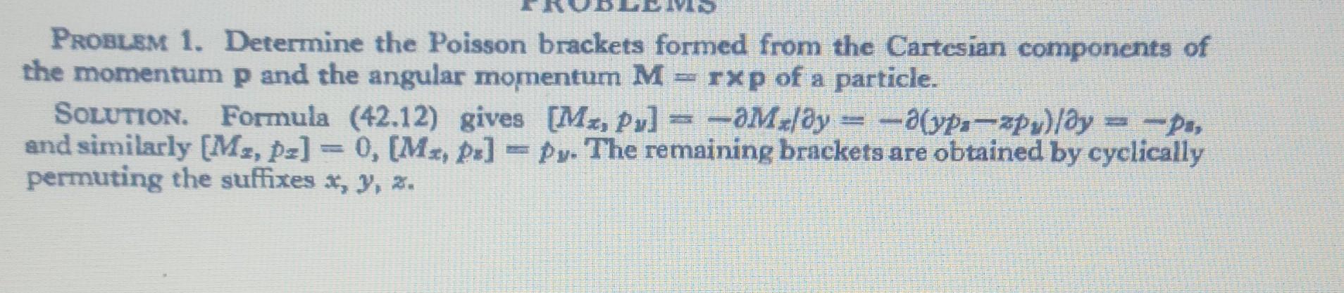 Solved Pronlsm 1. Determine The Poisson Brackets Formed From | Chegg.com