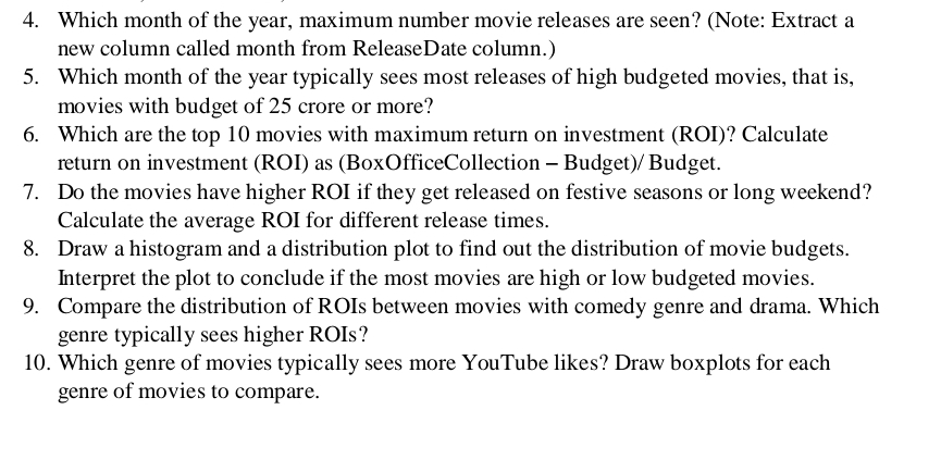 Solved Which month of the year, maximum number movie | Chegg.com