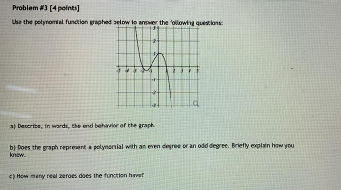Solved Problem #3 [4 points] Use the polynomial function | Chegg.com