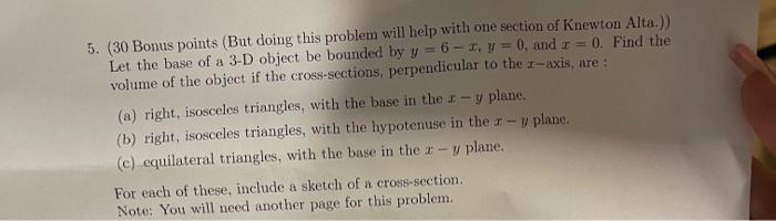 Solved 5. (30 Bonus points (But doing this problem will help | Chegg.com