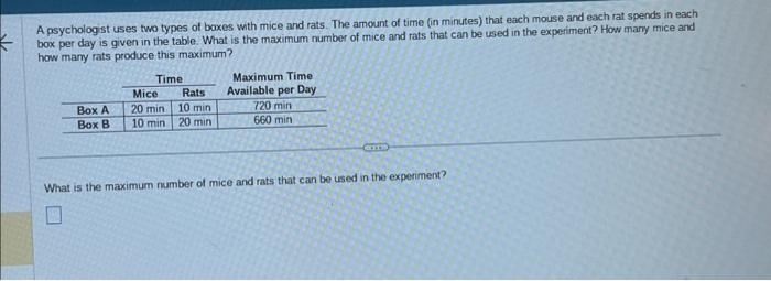 Solved A psychologist uses two types of boxes with mice and | Chegg.com