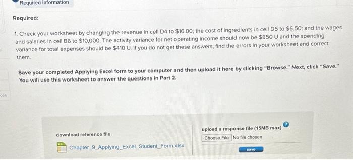 Solved Required information The Chapter 9 Form worksheet is | Chegg.com