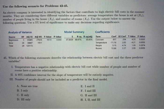 Solved Use The Following Scenario For Problems 42-45 An | Chegg.com