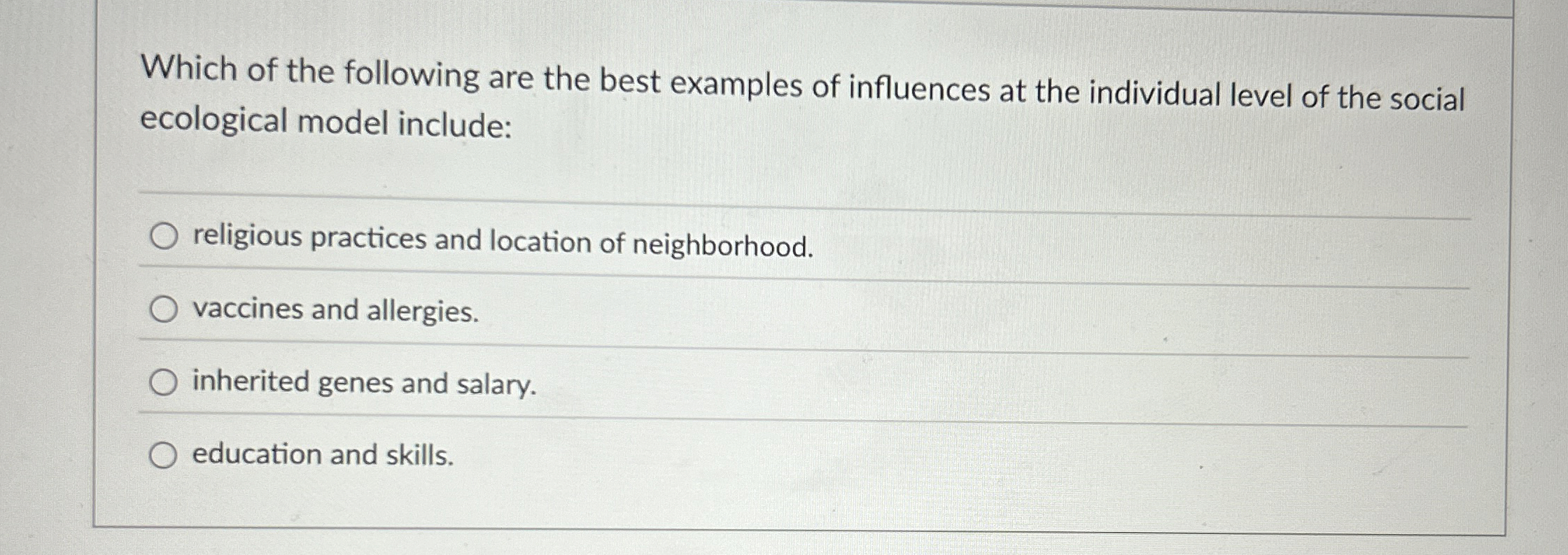 Solved Which of the following are the best examples of