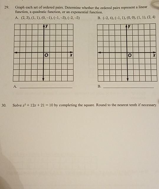 Solved 29. Graph each set of ordered pairs. Determine | Chegg.com