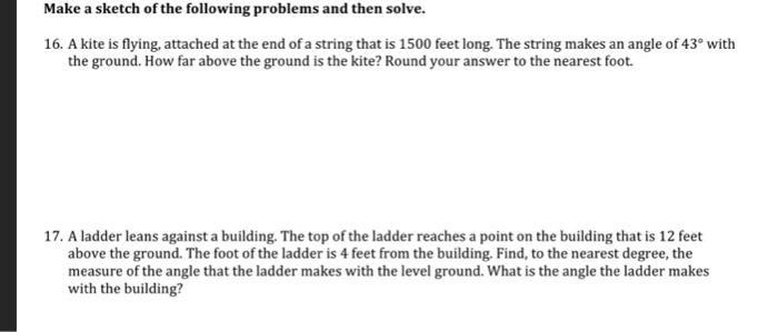 Solved Make a sketch of the following problems and then | Chegg.com