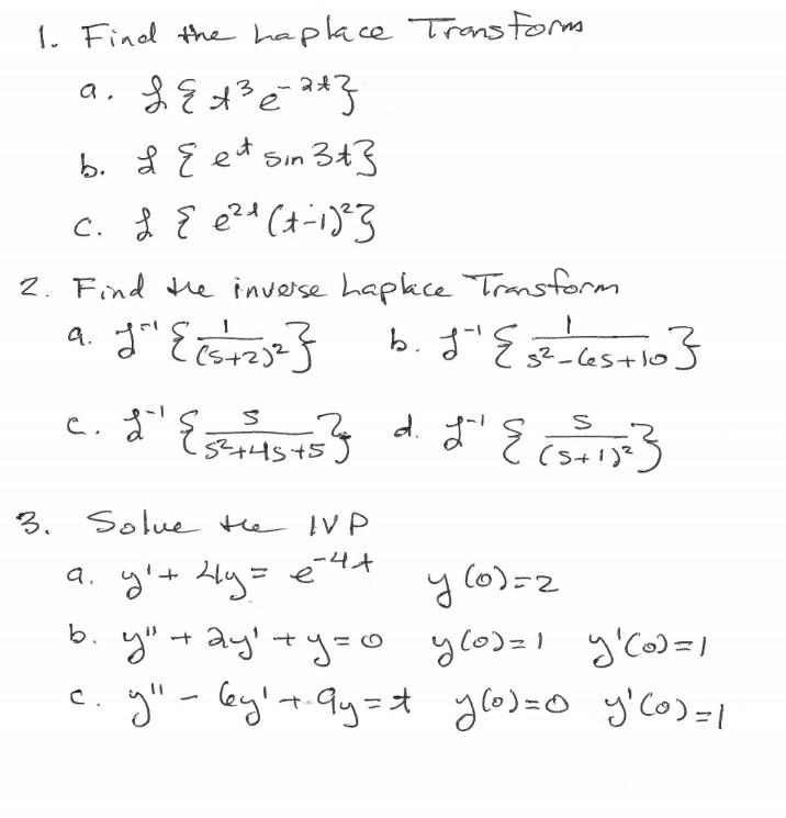 Solved 1 Find The Haplace Transform A F T E T B L E E Chegg Com