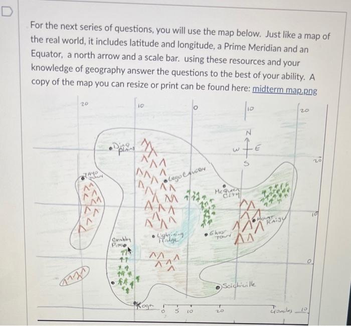 Solved For the next series of questions, you will use the | Chegg.com
