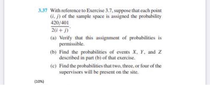 Solved 3.37 With Reference To Exercise 3.7, Suppose That | Chegg.com