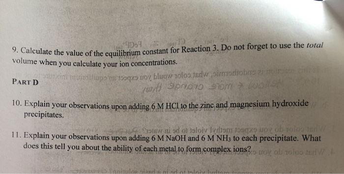 Solved PART C 6. Explain why PbCl2 did not precipitate | Chegg.com