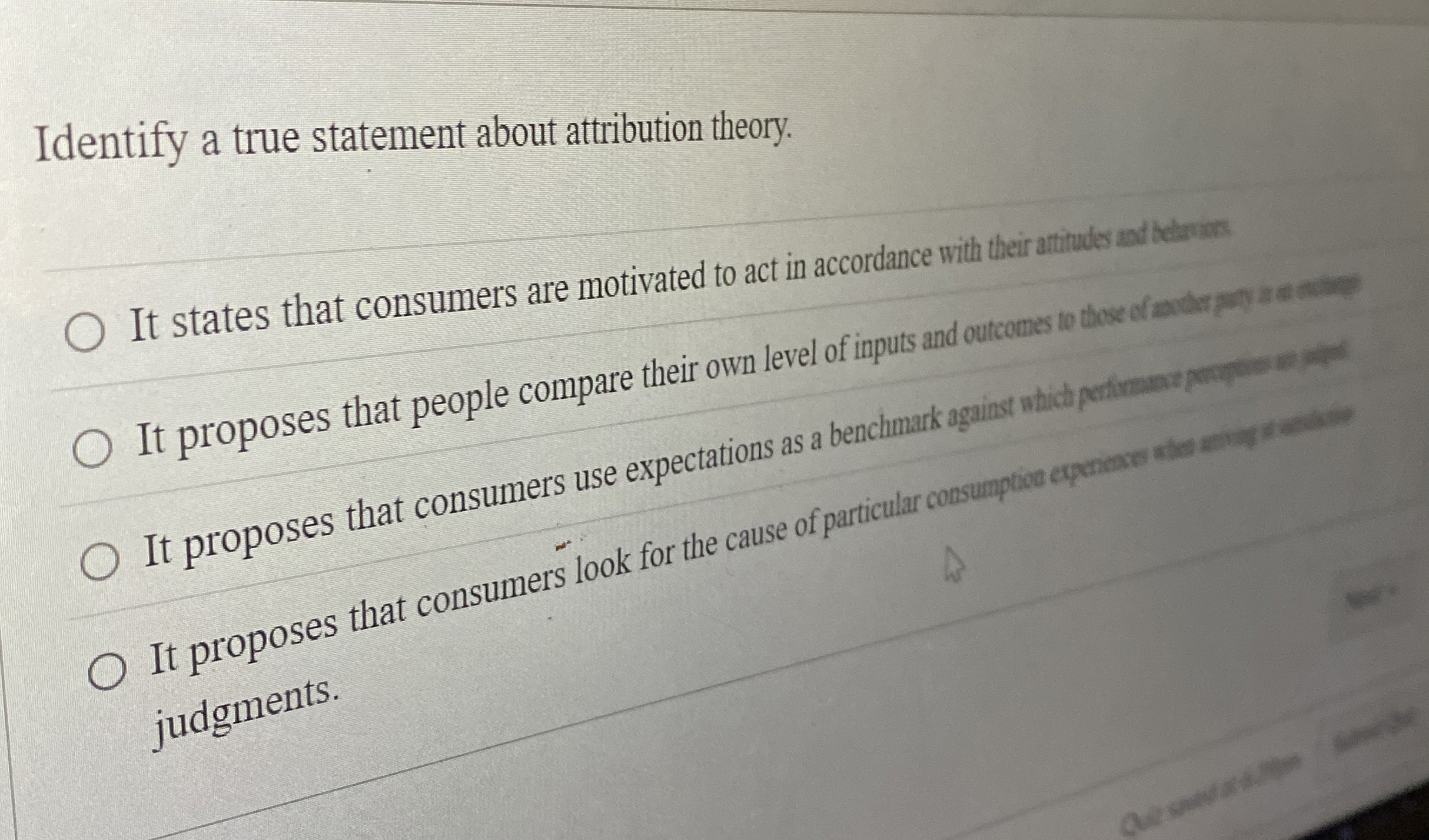 Solved Identify a true statement about attribution | Chegg.com