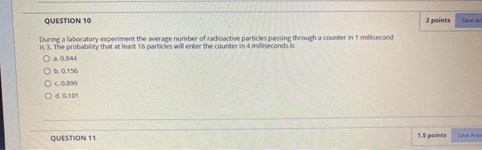 Solved QUESTION 10 2 points Save an During a laboratory | Chegg.com