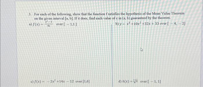 Solved a b c d please3. For each of the following, show that | Chegg.com