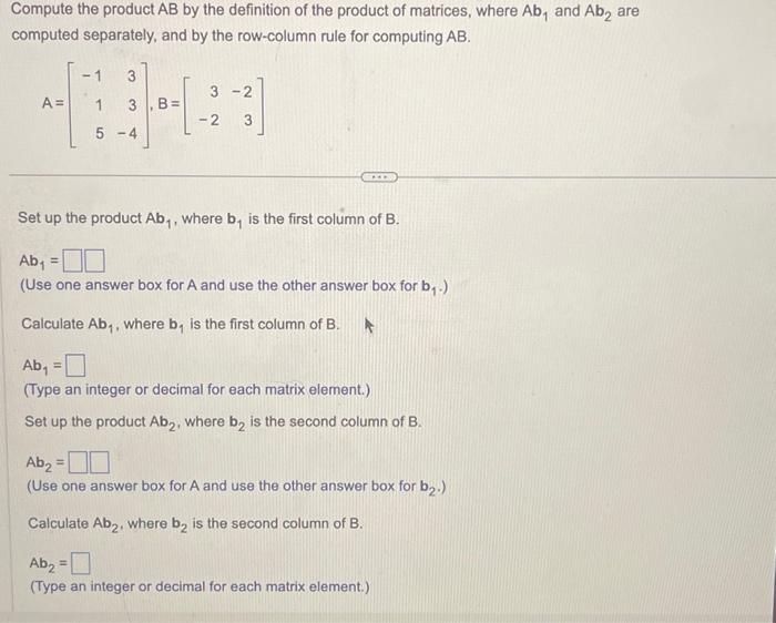 Solved Compute The Product AB By The Definition Of The | Chegg.com