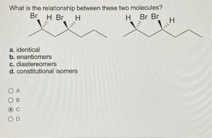 Solved What is the relationship between these two molecules? | Chegg.com