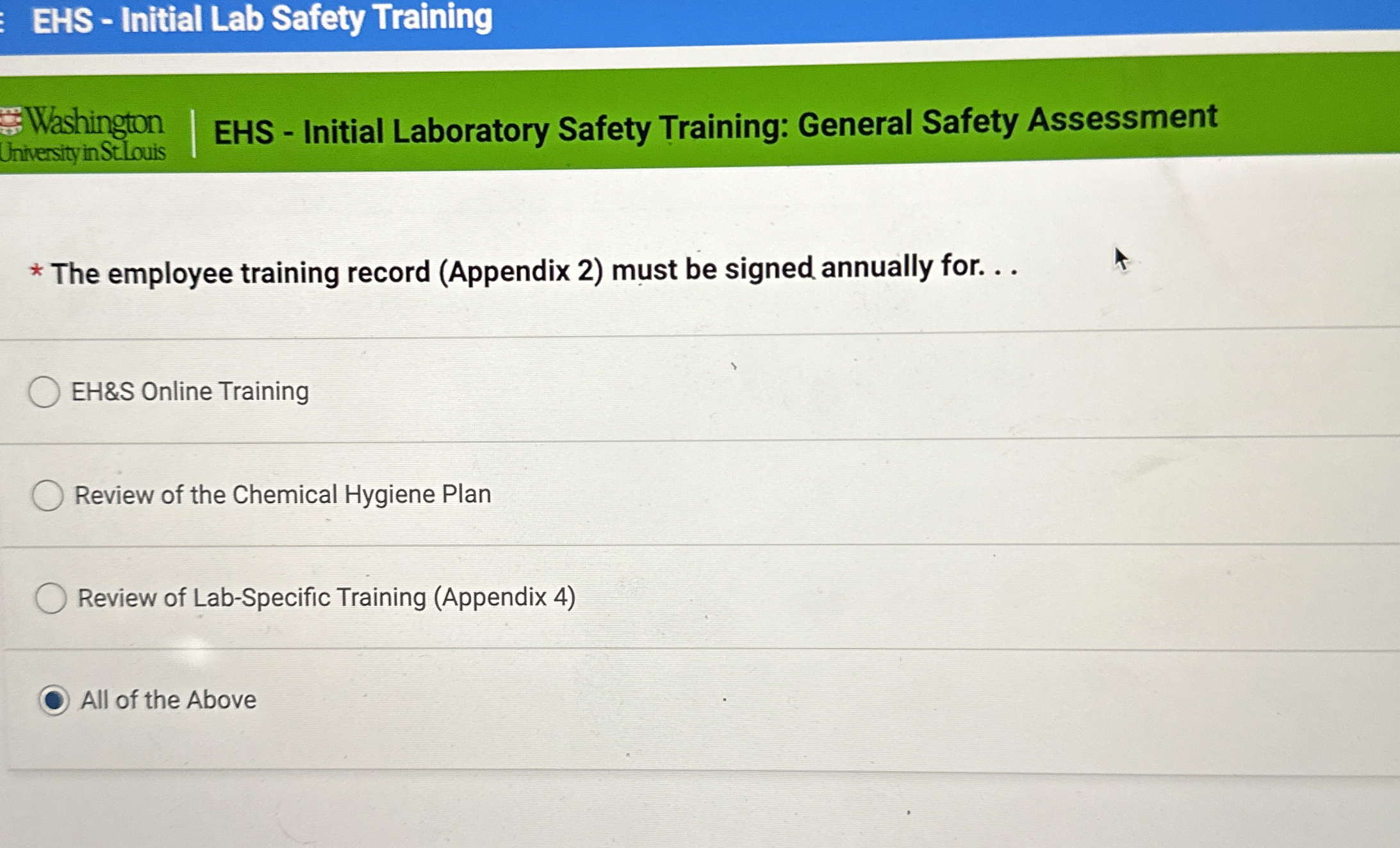Solved EHS - ﻿Initial Lab Safety | Chegg.com