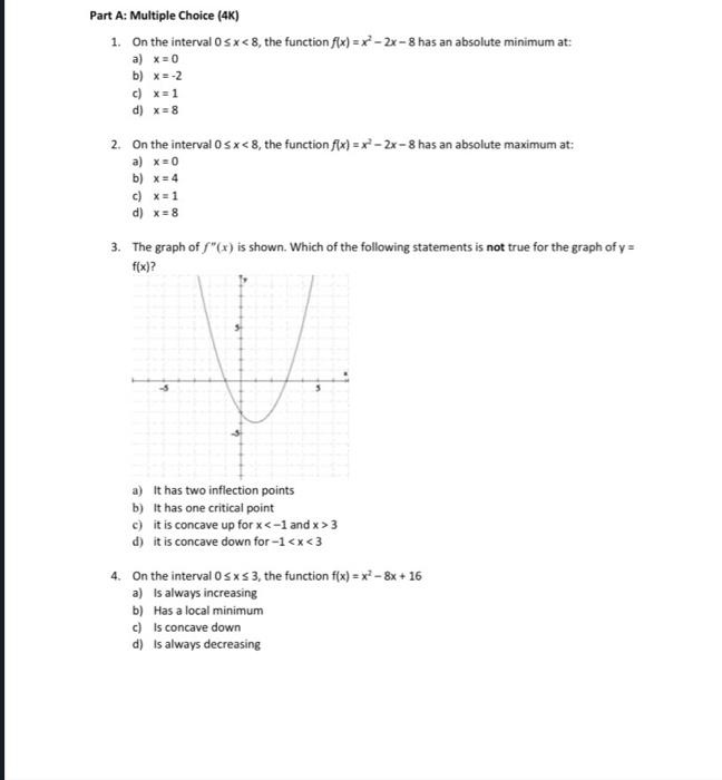 Solved 1. On the interval 0≤x