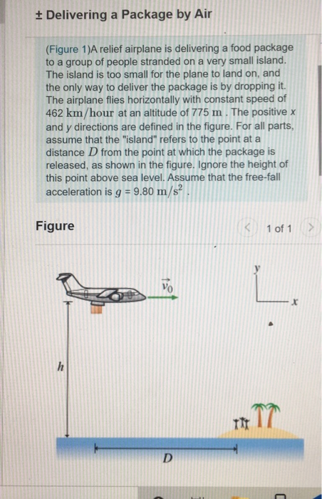 Solved + Delivering a Package by Air (Figure 1)A relief | Chegg.com