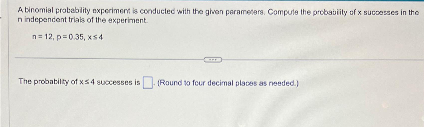 binomial experiment the probability