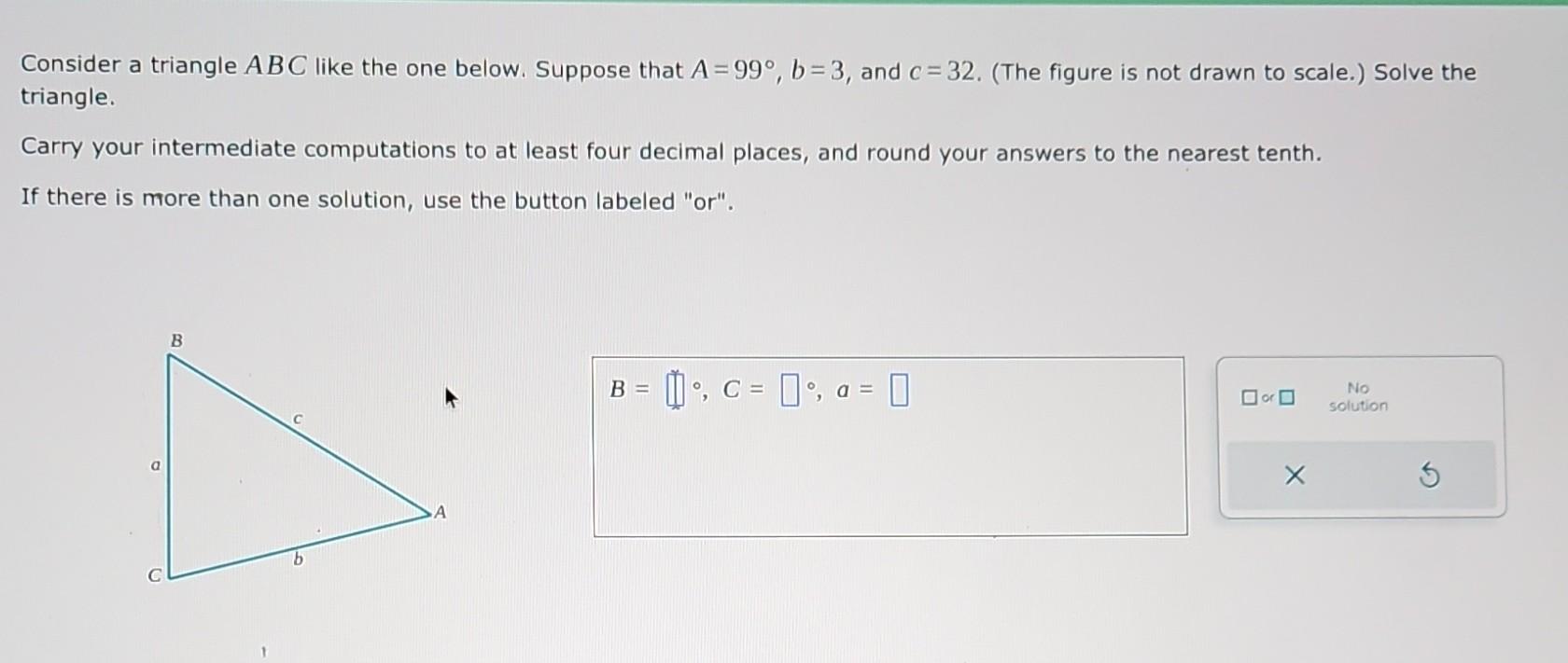 Solved Consider a triangle ABC like the one below. Suppose | Chegg.com