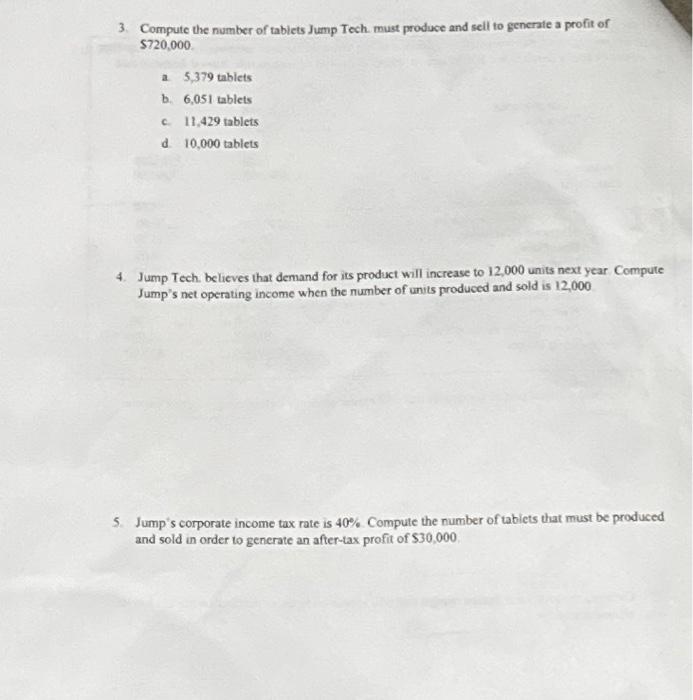 Solved Use the following information to answer questions 1 | Chegg.com