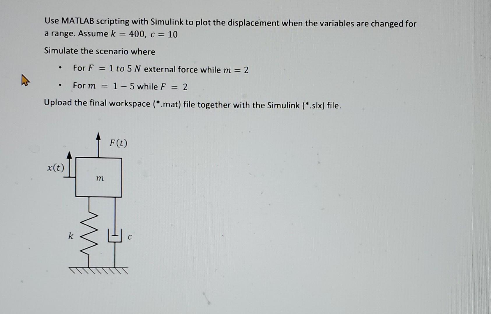 Solved Use MATLAB scripting with Simulink to plot the | Chegg.com