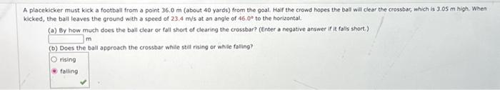 solved-a-placekicker-must-kick-a-football-from-a-point-36-0-chegg