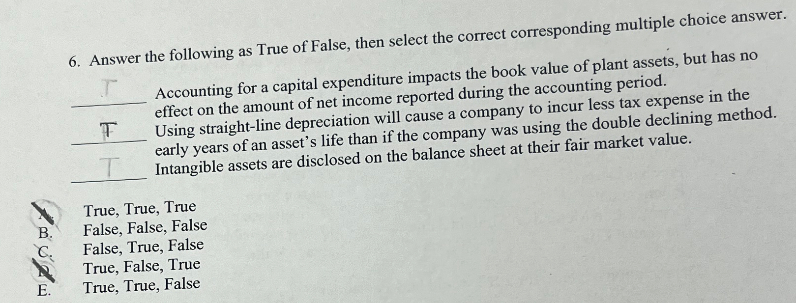 Solved Answer the following as True of False, then select | Chegg.com