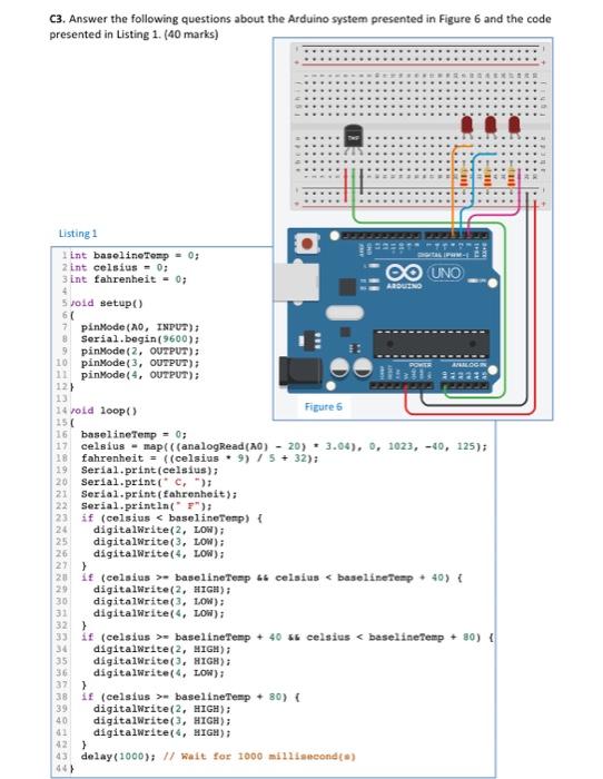 Solved C3. Answer the following questions about the Arduino | Chegg.com