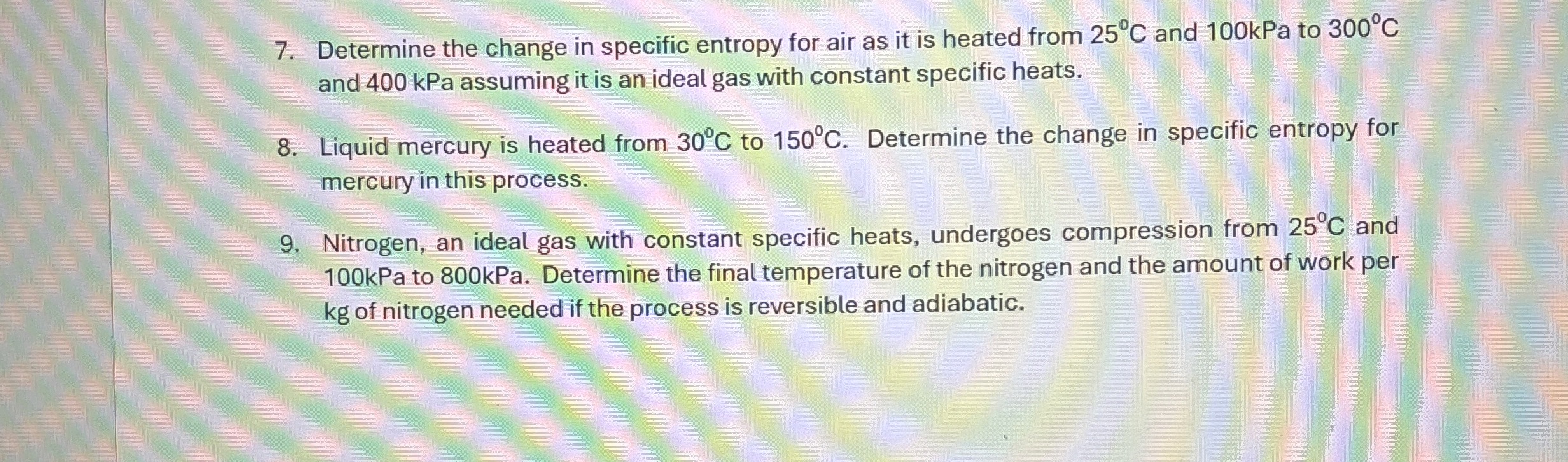 Solved Determine the change in specific entropy for air as | Chegg.com