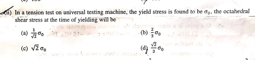 Solved (ii) ﻿In a tension test on universal testing machine, | Chegg.com