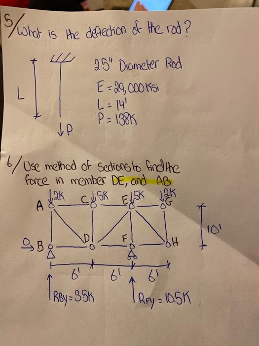 Solved s/what is the deflection of the rod? 2.5