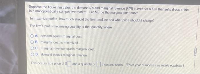 Solved Suppose the figure illustrates the demand (D) and | Chegg.com