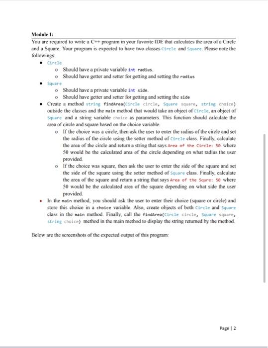 Solved Module 1: You are required to write a C program in | Chegg.com