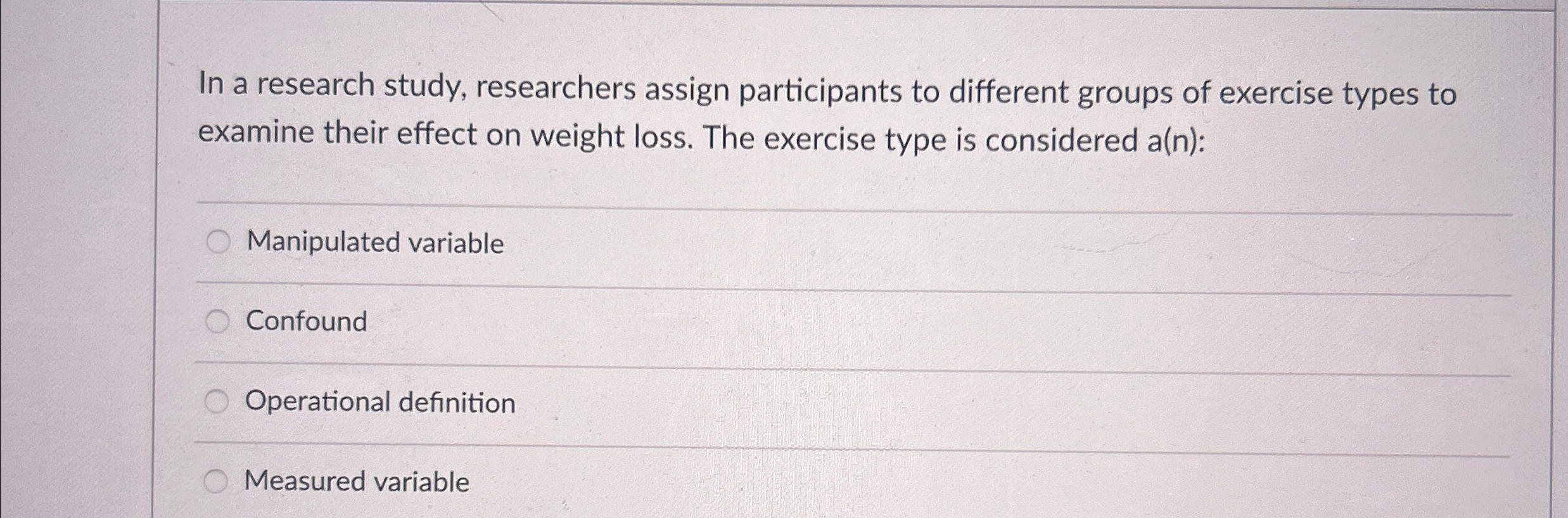 assignment means that researchers assign participants