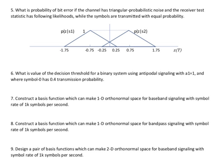 5. What is probability of bit error if the channel | Chegg.com
