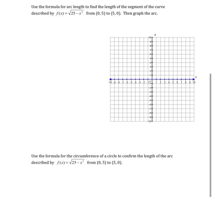 Solved Use the formula for arc length to find the length of | Chegg.com