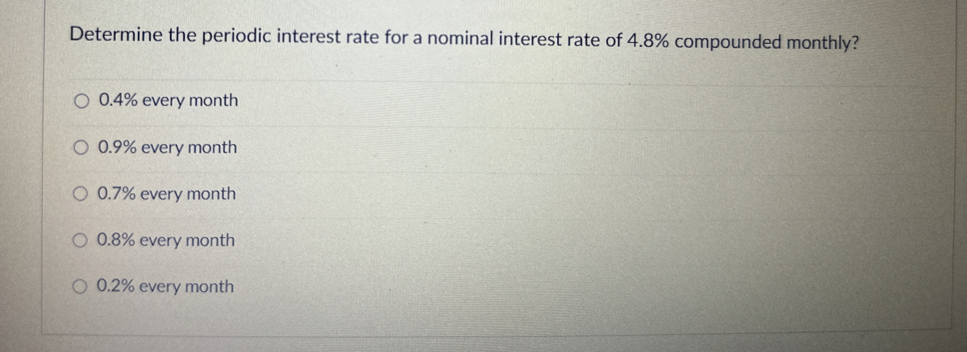 Solved Determine the periodic interest rate for a nominal | Chegg.com