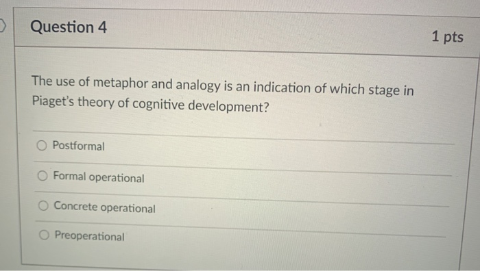 Solved Question 4 1 pts The use of metaphor and analogy is