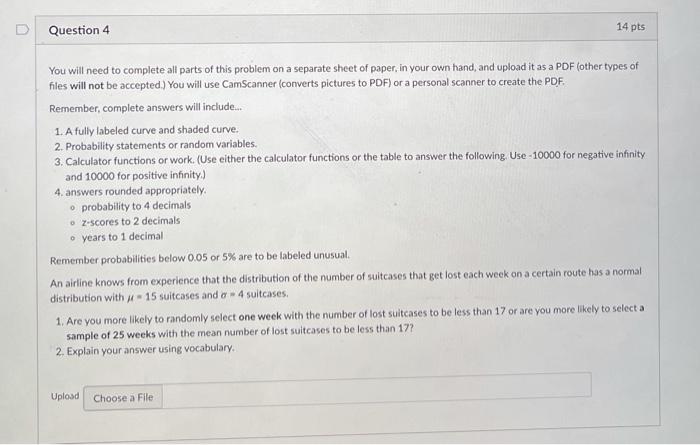 Solved Question 4 14 pts You will need to complete all parts | Chegg.com
