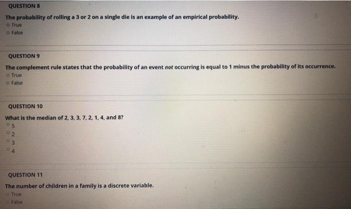 Solved QUESTION 8 The probability of rolling a 3 or 2 on a | Chegg.com