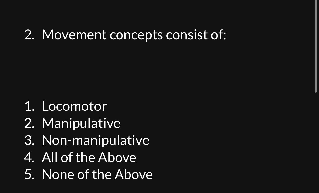 Solved Movement concepts consist
