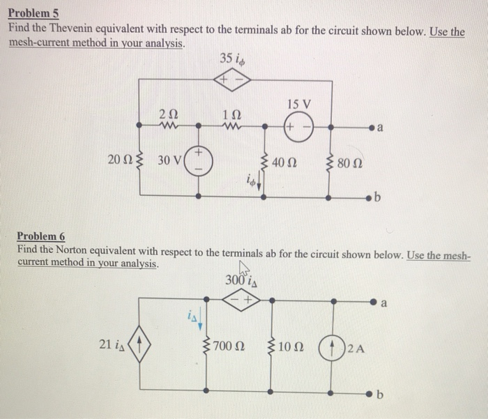 Solved Problem 5 Find the Thevenin equivalent with respect | Chegg.com