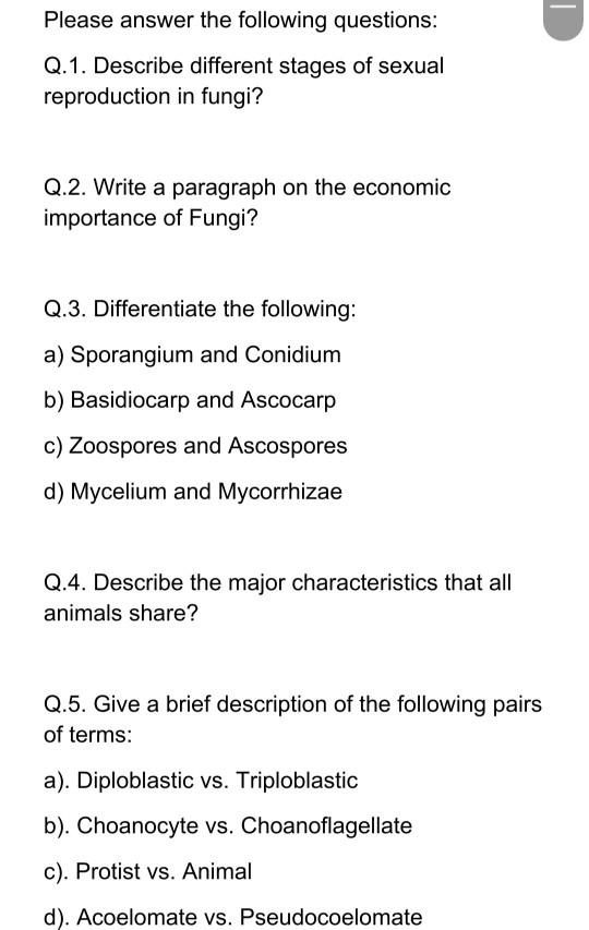 Solved Please Answer The Following Questions Q 1 Describe