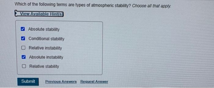 Solved Which of the following terms are types of atmospheric | Chegg.com